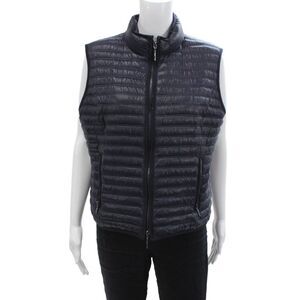 Armani Collezioni Womens Full Zip Packable Sleeveless Vest Jacket Blue Size 14